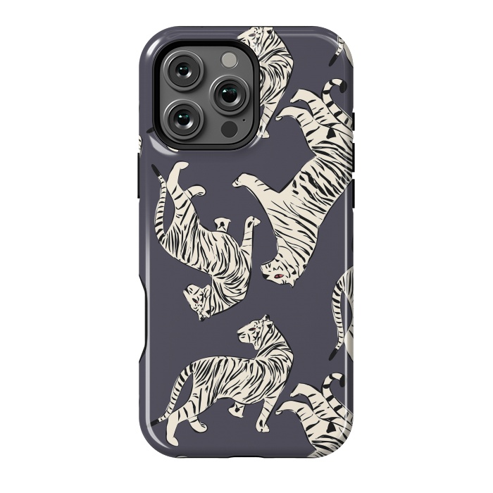 iPhone 16 Pro Max StrongFit Tiger Pattern, dark 002 by Jelena Obradovic