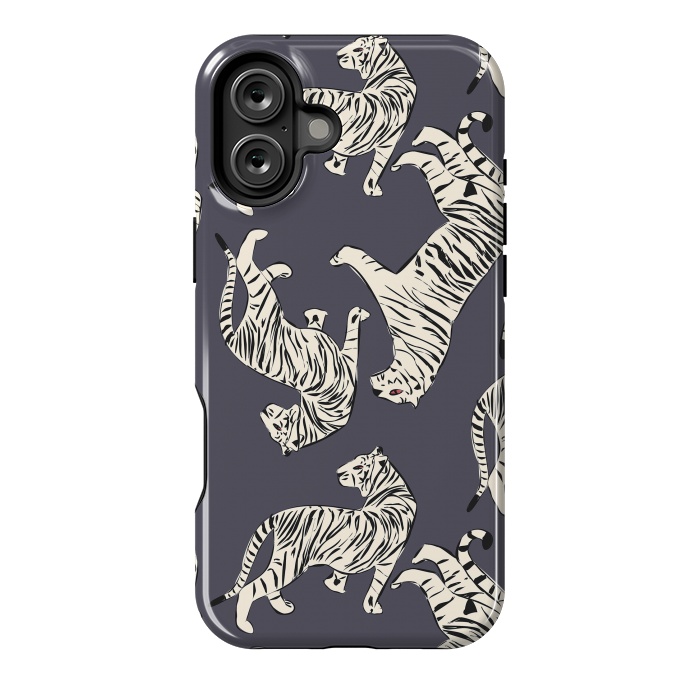 iPhone 16 Plus StrongFit Tiger Pattern, dark 002 by Jelena Obradovic