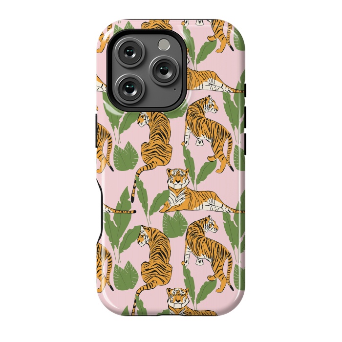 iPhone 16 Pro StrongFit Tiger Pattern, 008 by Jelena Obradovic