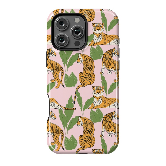 iPhone 16 Pro Max StrongFit Tiger Pattern, 008 by Jelena Obradovic