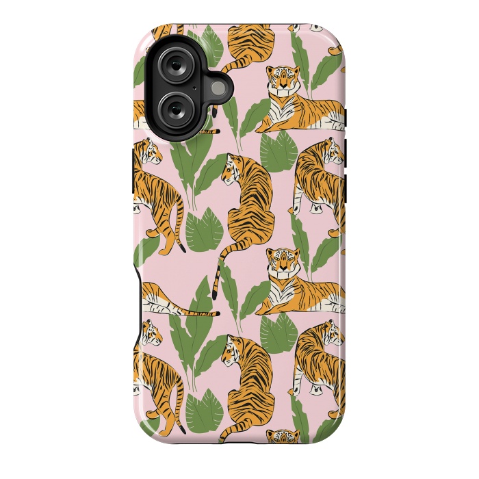 iPhone 16 Plus StrongFit Tiger Pattern, 008 by Jelena Obradovic