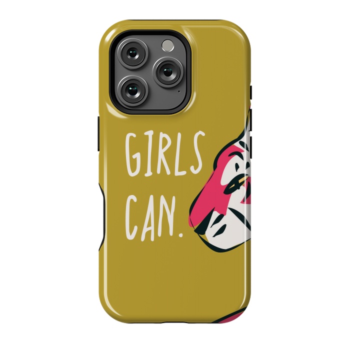 iPhone 16 Pro StrongFit Girls can, mustard by Jelena Obradovic