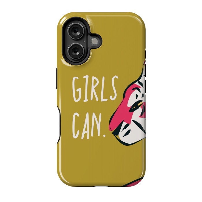 iPhone 16 StrongFit Girls can, mustard by Jelena Obradovic