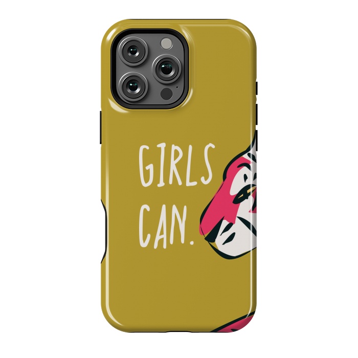 iPhone 16 Pro Max StrongFit Girls can, mustard by Jelena Obradovic