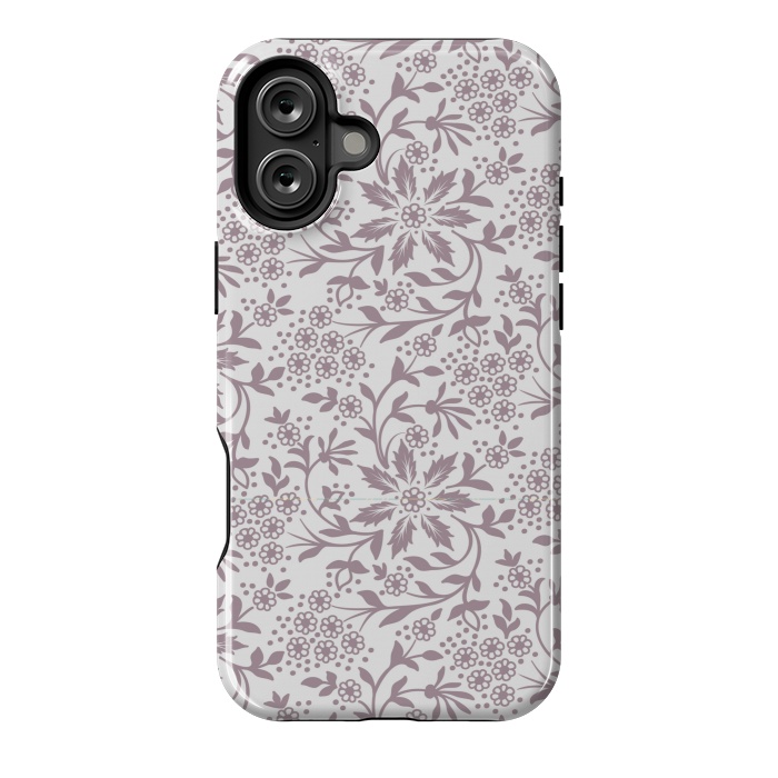 iPhone 16 Plus StrongFit GREY FLORAL PATTERN by MALLIKA