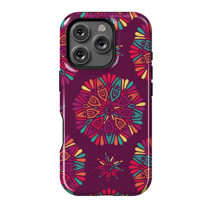 iPhone 16 Pro StrongFit MAROON MANDALA PATTERN 2  by MALLIKA