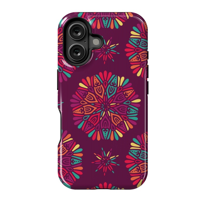 iPhone 16 StrongFit MAROON MANDALA PATTERN 2  by MALLIKA