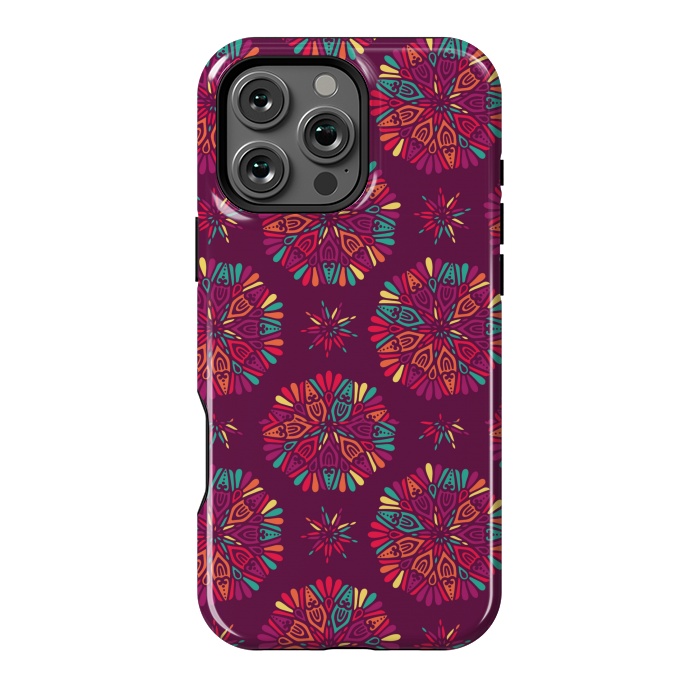 iPhone 16 Pro Max StrongFit MAROON MANDALA PATTERN 2  by MALLIKA