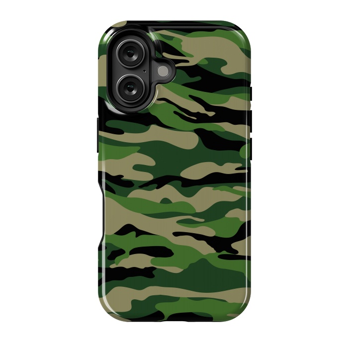 iPhone 16 StrongFit GREEN CAMOUFLAGE PATTERN by MALLIKA