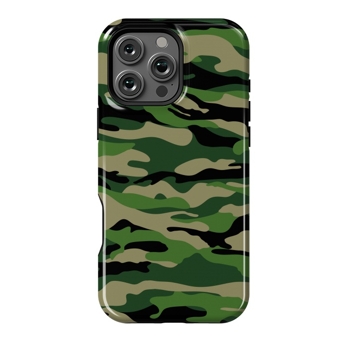 iPhone 16 Pro Max StrongFit GREEN CAMOUFLAGE PATTERN by MALLIKA