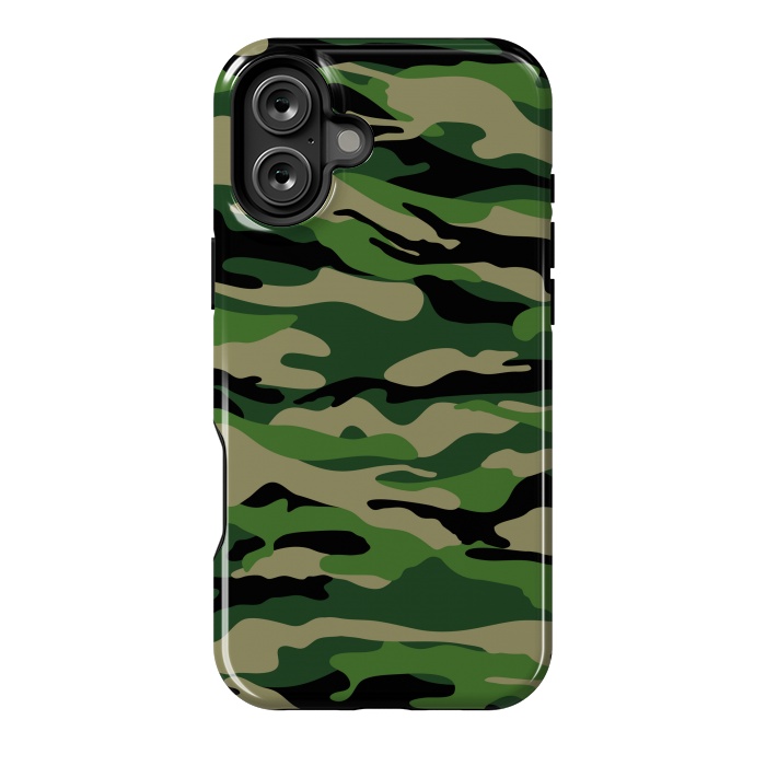 iPhone 16 Plus StrongFit GREEN CAMOUFLAGE PATTERN by MALLIKA