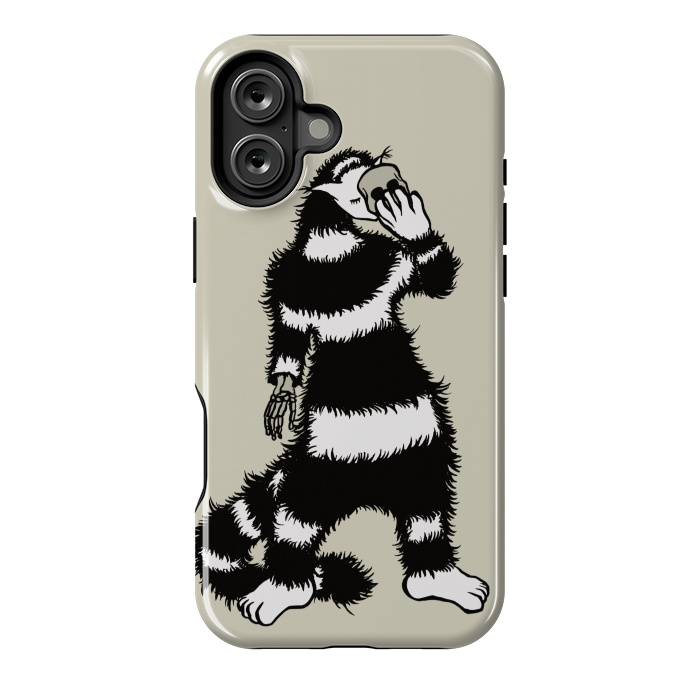 iPhone 16 Plus StrongFit Creepy Cat Creature Skeleton Hand Skull Mask by Boriana Giormova