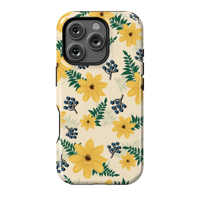 iPhone 16 Pro StrongFit Yellow flowers pattern by Jms