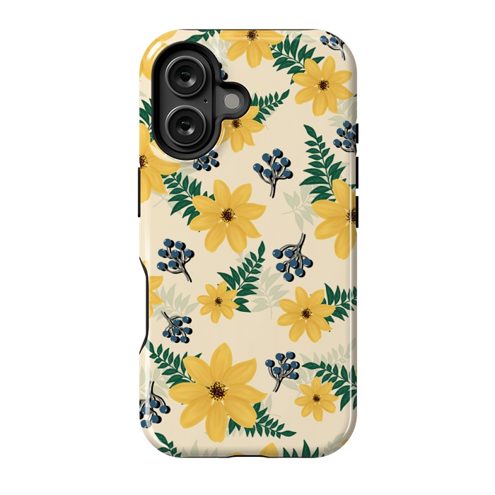 iPhone 16 StrongFit Yellow flowers pattern by Jms