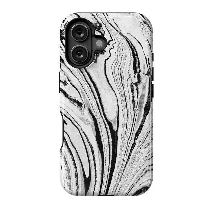 iPhone 16 StrongFit Minimal painted marble stripes by Oana 