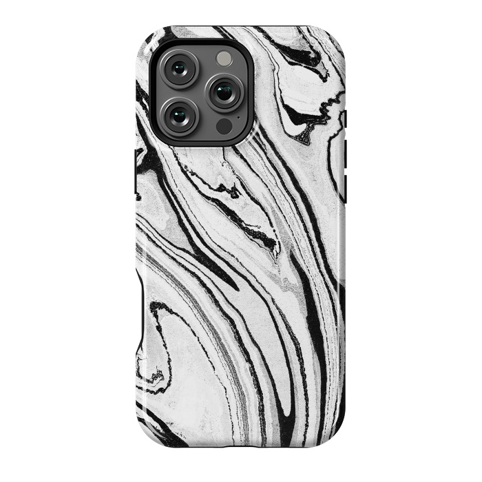 iPhone 16 Pro Max StrongFit Minimal painted marble stripes by Oana 