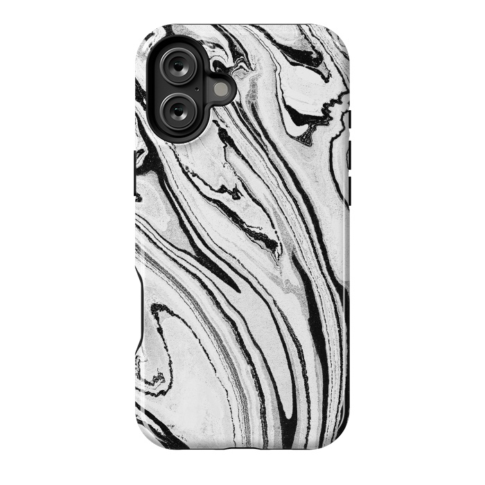 iPhone 16 Plus StrongFit Minimal painted marble stripes by Oana 