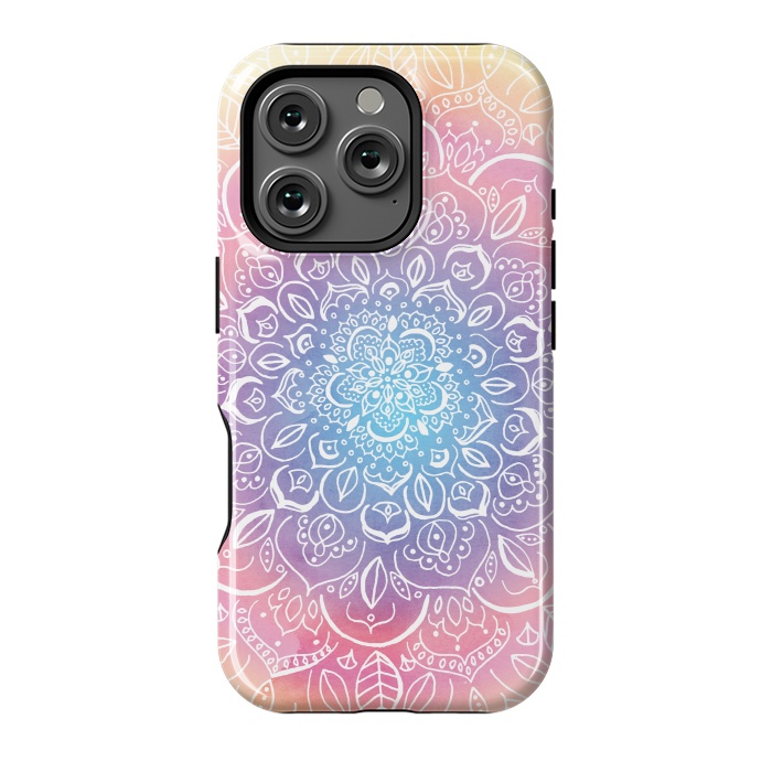 iPhone 16 Pro StrongFit Rainbow Dust Mandala by Tangerine-Tane