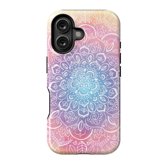 iPhone 16 StrongFit Rainbow Dust Mandala by Tangerine-Tane