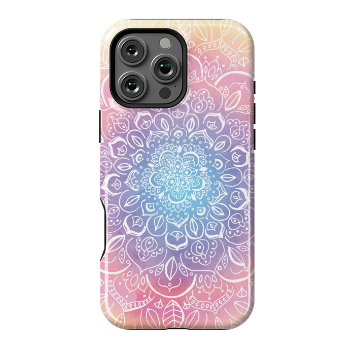 iPhone 16 Pro Max StrongFit Rainbow Dust Mandala by Tangerine-Tane