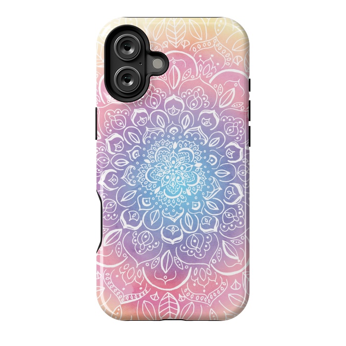 iPhone 16 Plus StrongFit Rainbow Dust Mandala by Tangerine-Tane