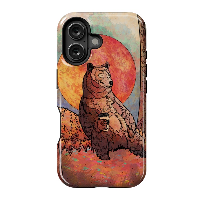 iPhone 16 StrongFit The relaxing bear by Steve Wade (Swade)