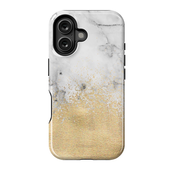 iPhone 16 StrongFit Gold Dust on Marble by Tangerine-Tane