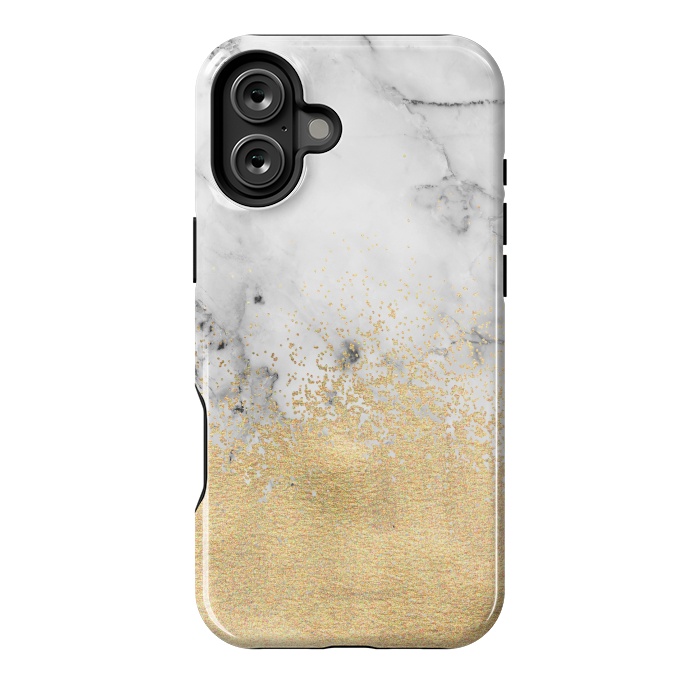 iPhone 16 Plus StrongFit Gold Dust on Marble by Tangerine-Tane