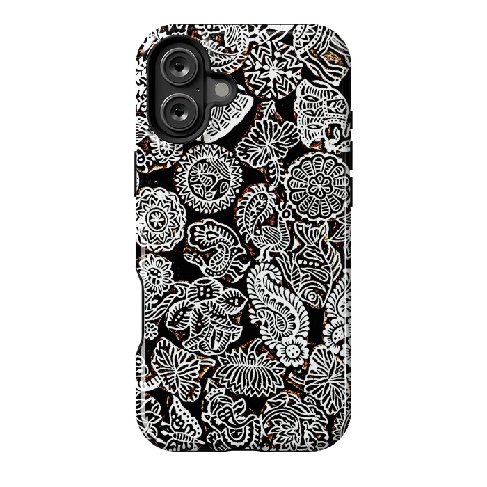 iPhone 16 Plus StrongFit Black and white pattern by Winston