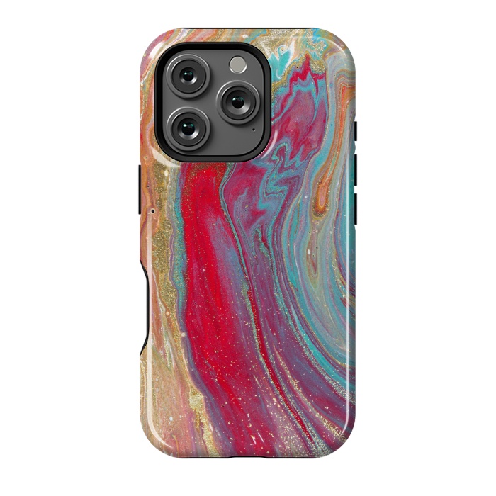 iPhone 16 Pro StrongFit Liquid Marble Design Colorful by ArtsCase