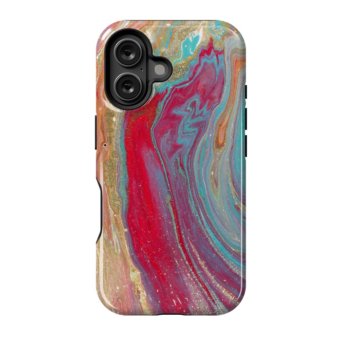 iPhone 16 StrongFit Liquid Marble Design Colorful by ArtsCase