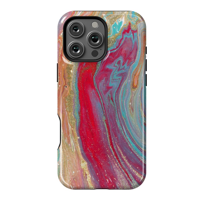 iPhone 16 Pro Max StrongFit Liquid Marble Design Colorful by ArtsCase