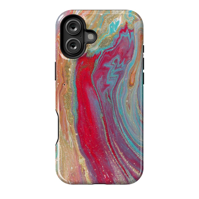 iPhone 16 Plus StrongFit Liquid Marble Design Colorful by ArtsCase