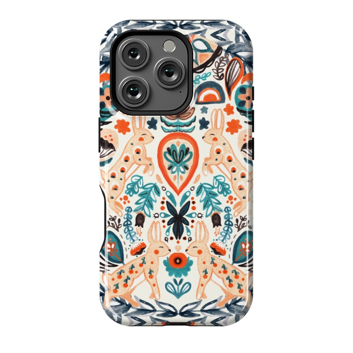 iPhone 16 Pro StrongFit Rabbit Folk Art  by Tigatiga