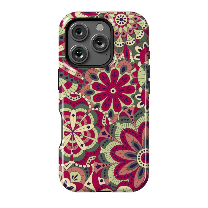 iPhone 16 Pro StrongFit Floral Made with Many Mandalas by ArtsCase