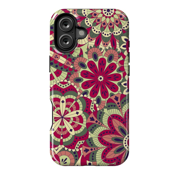 iPhone 16 Plus StrongFit Floral Made with Many Mandalas by ArtsCase