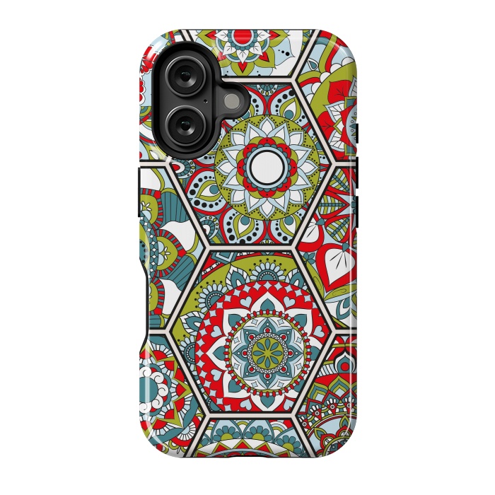 iPhone 16 StrongFit Mandala Boho Chic Style Patchwork by ArtsCase