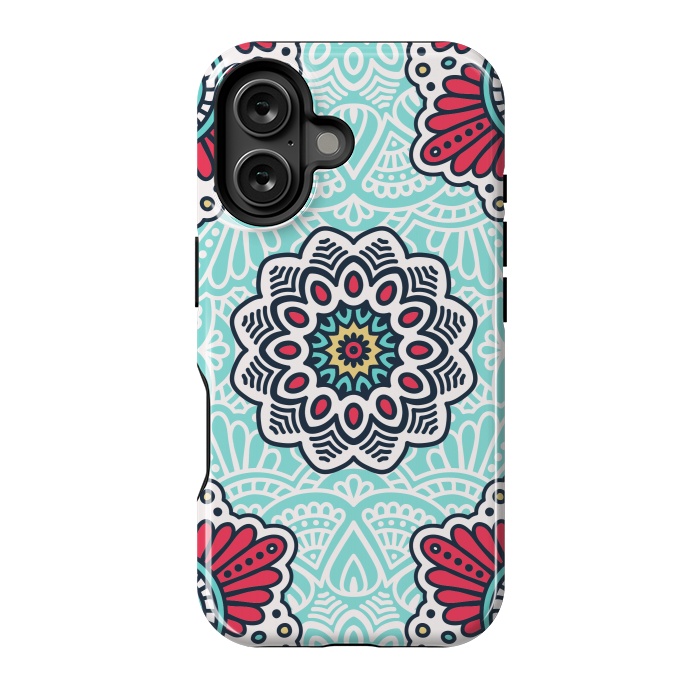 iPhone 16 StrongFit Mandala Pattern with Decorative Elements by ArtsCase