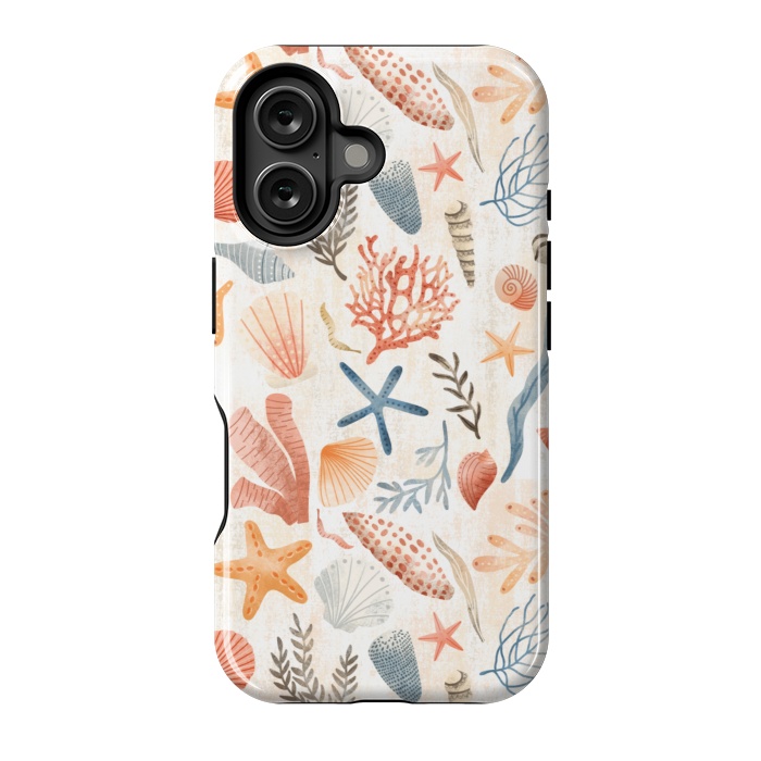 iPhone 16 StrongFit Vintage Seashells by Noonday Design