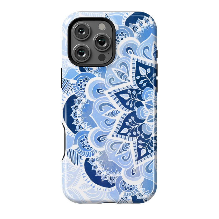 iPhone 16 Pro Max StrongFit Blue Lace Mandala by Tangerine-Tane