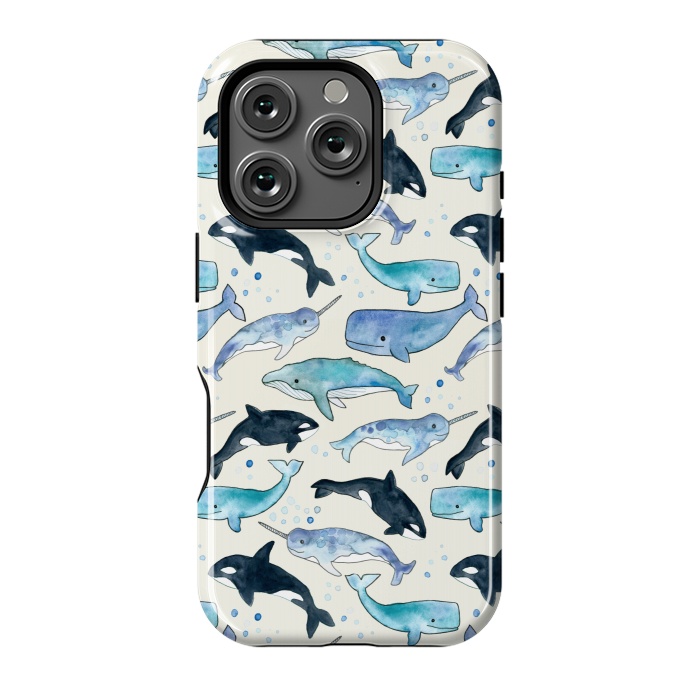 iPhone 16 Pro StrongFit Whales, Orcas & Narwhals by Tangerine-Tane