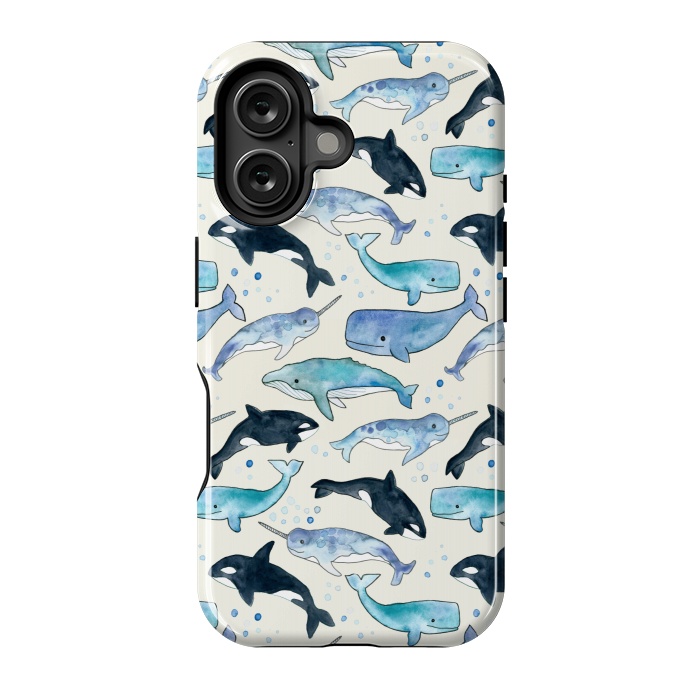 iPhone 16 StrongFit Whales, Orcas & Narwhals by Tangerine-Tane