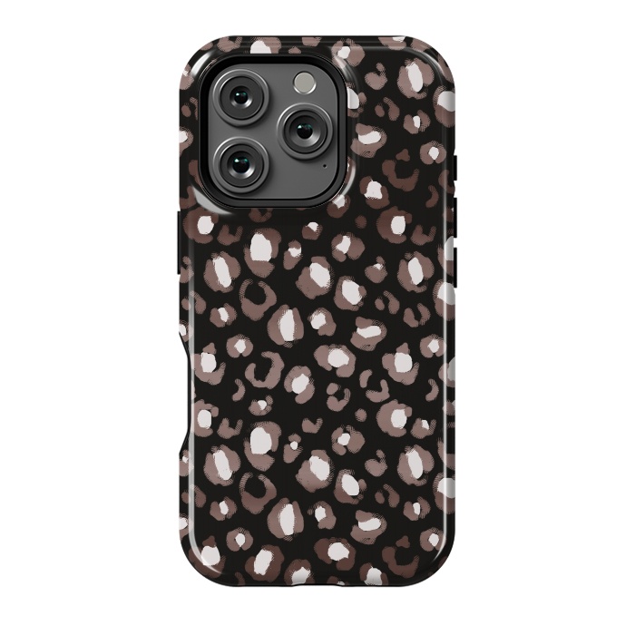 iPhone 16 Pro StrongFit Brown leopard spots pattern by Oana 