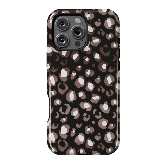 iPhone 16 Pro Max StrongFit Brown leopard spots pattern by Oana 