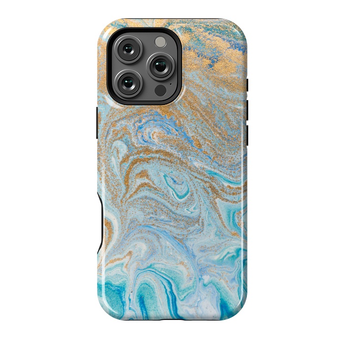 iPhone 16 Pro Max StrongFit Blue Marbling Artwork by ArtsCase