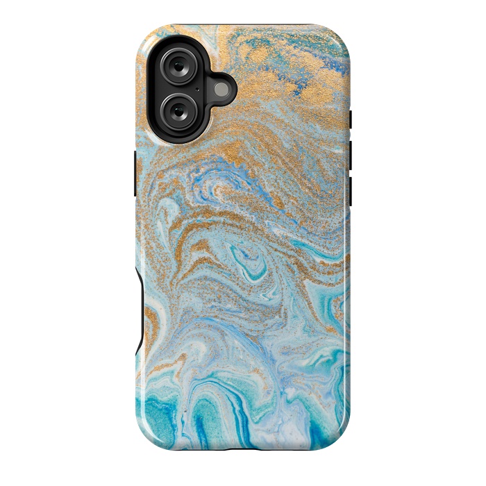 iPhone 16 Plus StrongFit Blue Marbling Artwork by ArtsCase