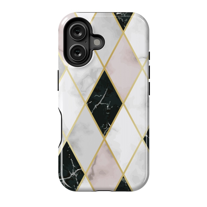 iPhone 16 StrongFit Golden Geometric Diagonal Lines by ArtsCase