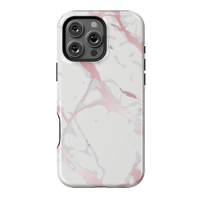 iPhone 16 Pro Max StrongFit Pink Rose Marble Design by ArtsCase