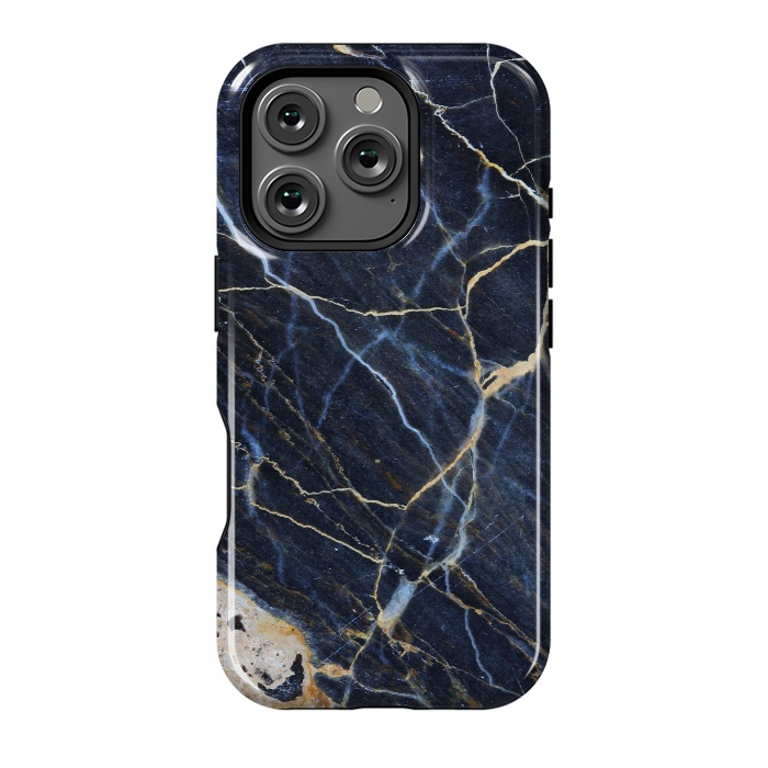 iPhone 16 Pro StrongFit Structure Marble of Dark Gray Blue by ArtsCase