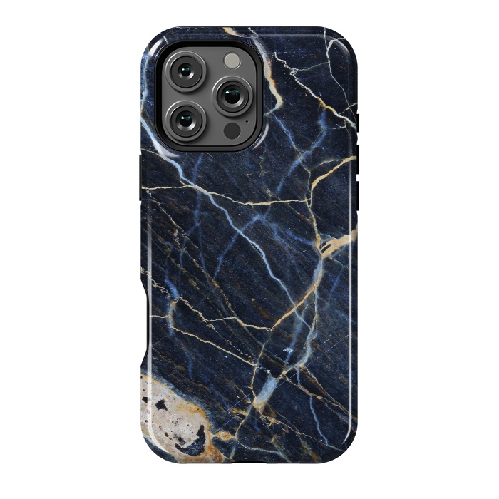 iPhone 16 Pro Max StrongFit Structure Marble of Dark Gray Blue by ArtsCase